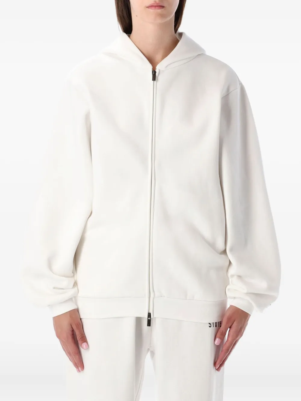 Essentials Zip-up Hoodie In White
