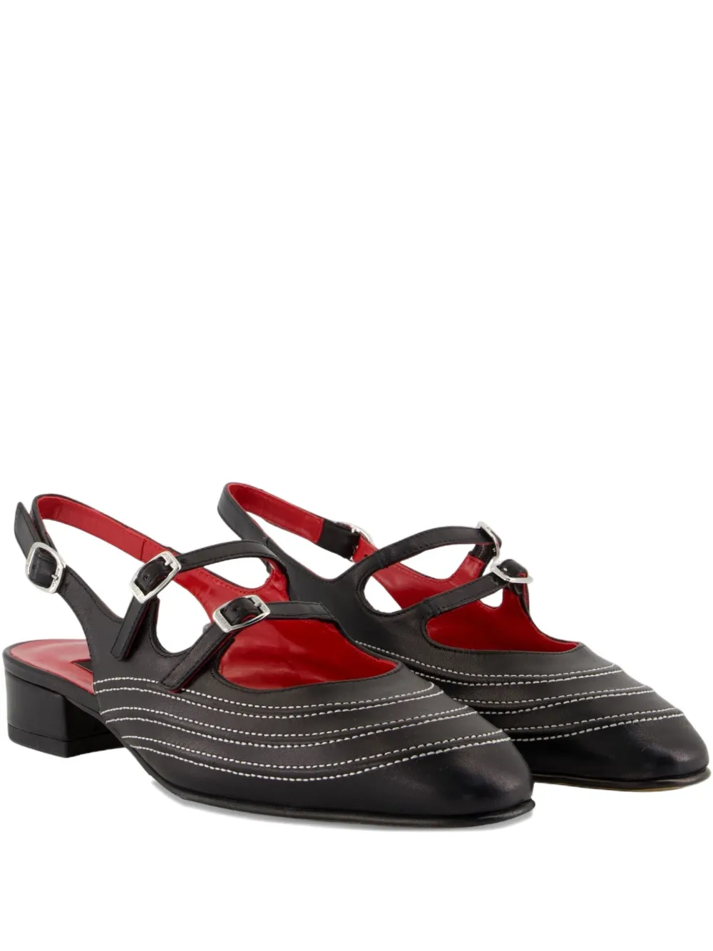 Carel Paris Peche Moto buckled pumps Black