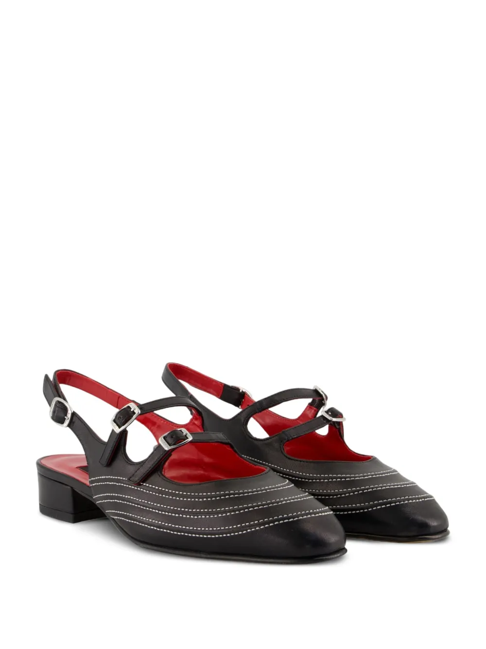 Carel Paris Peche Moto buckled pumps Black