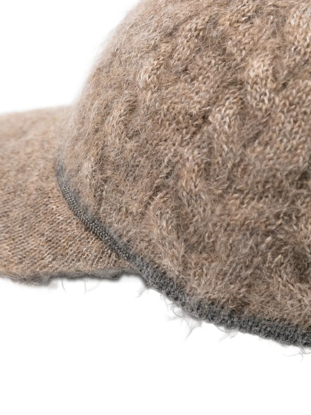 Brunello Cucinelli Merino Wool Baseball Cap In Brown