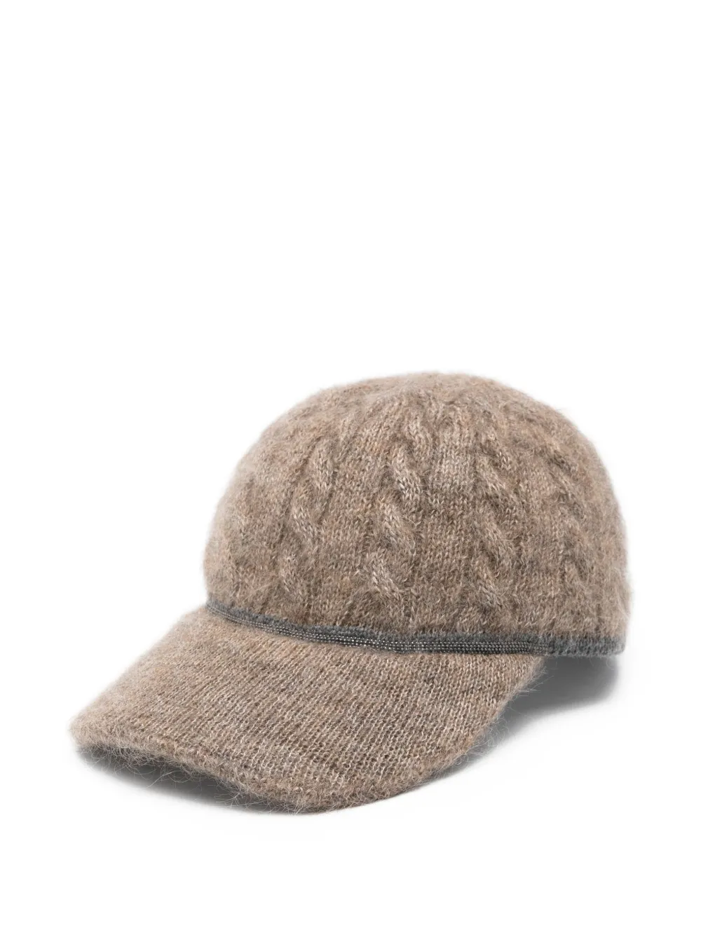 Brunello Cucinelli cable-knit baseball cap | Neutrals | Image 1