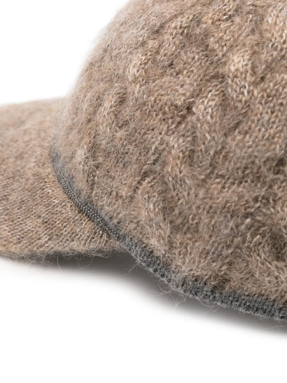 Brunello Cucinelli Kabelgebreide honkbalpet Beige