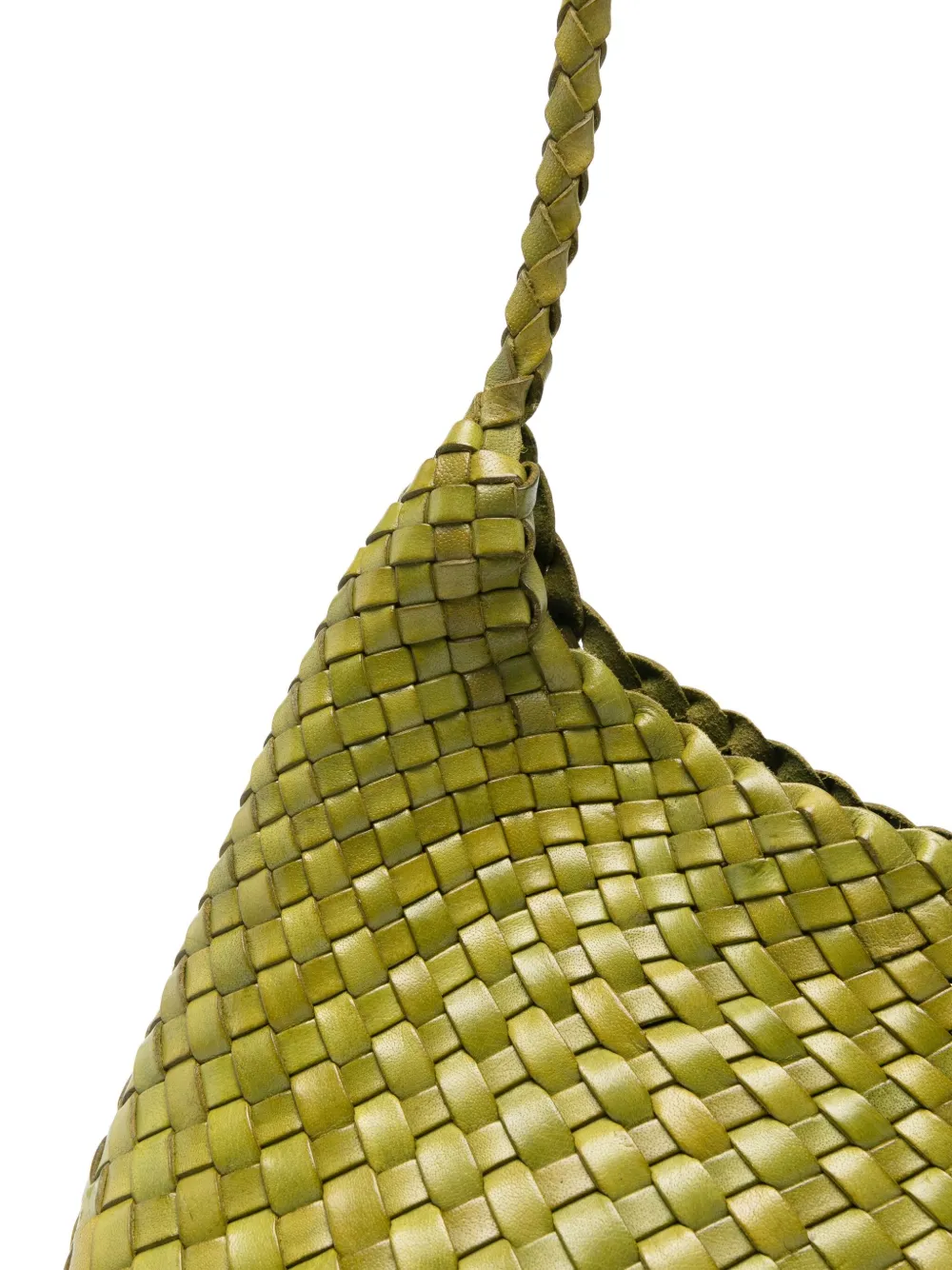 Dragon Diffusion Woven Leather Shoulder Bag In Green
