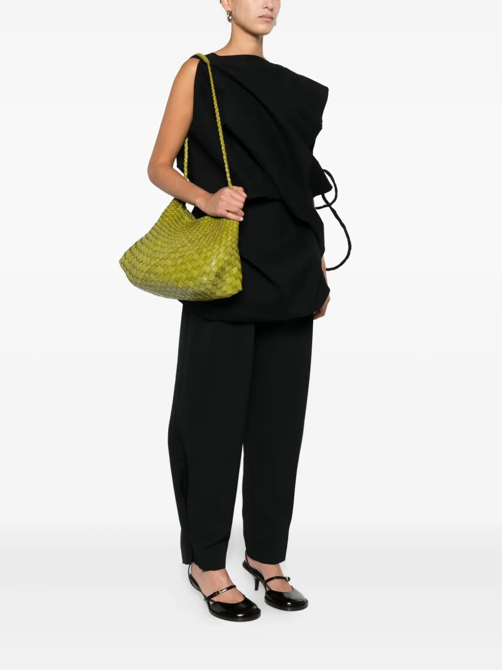 DRAGON DIFFUSION woven leather shoulder bag - Groen