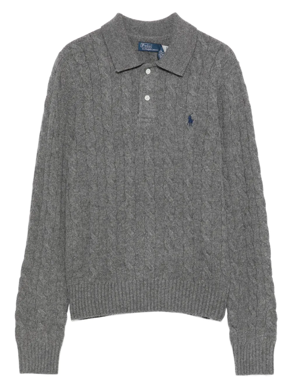 Polo Ralph Lauren Cable-knit Polo Top In Gray