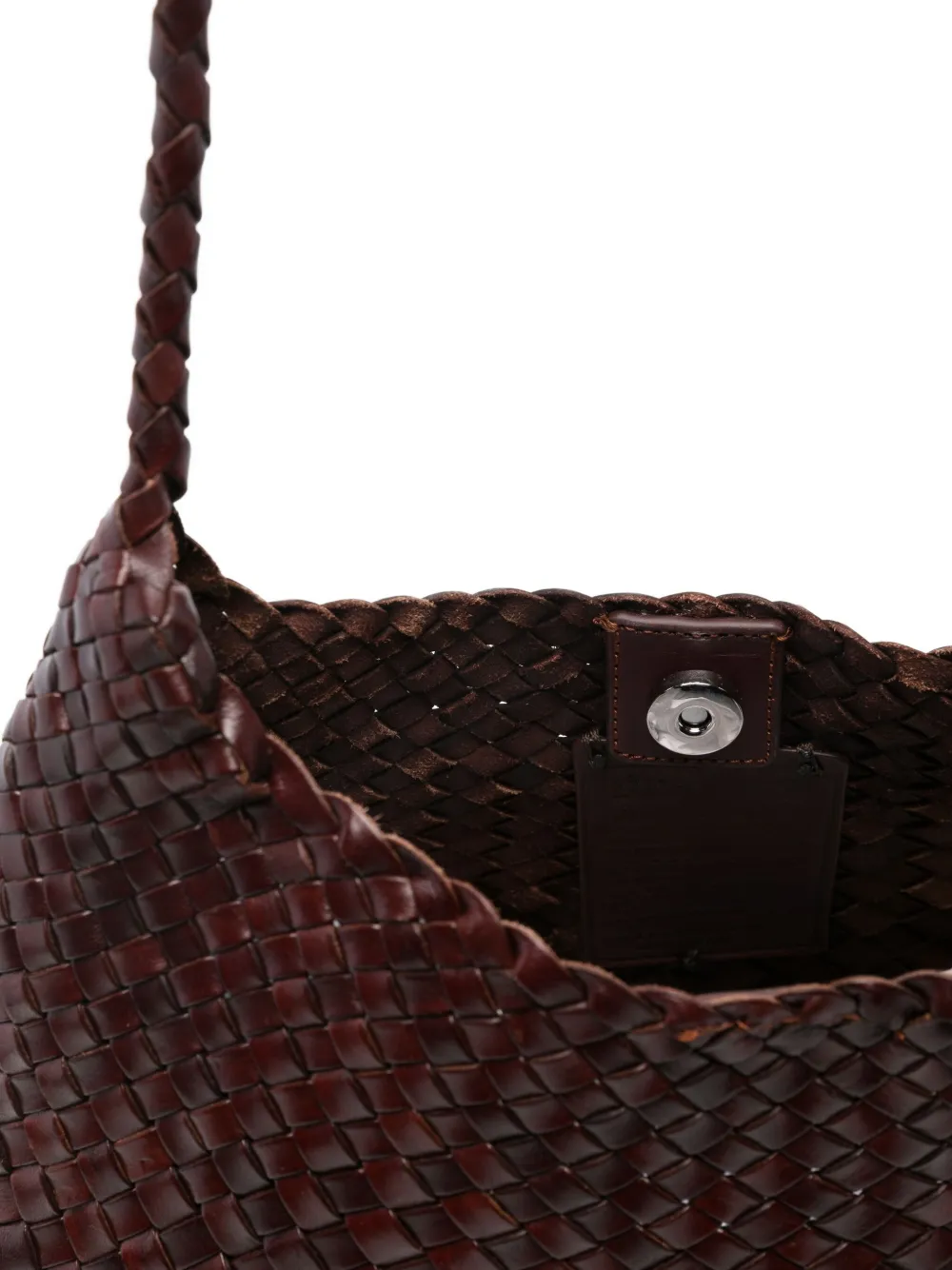 Dragon Diffusion Woven Leather Satchel In Brown