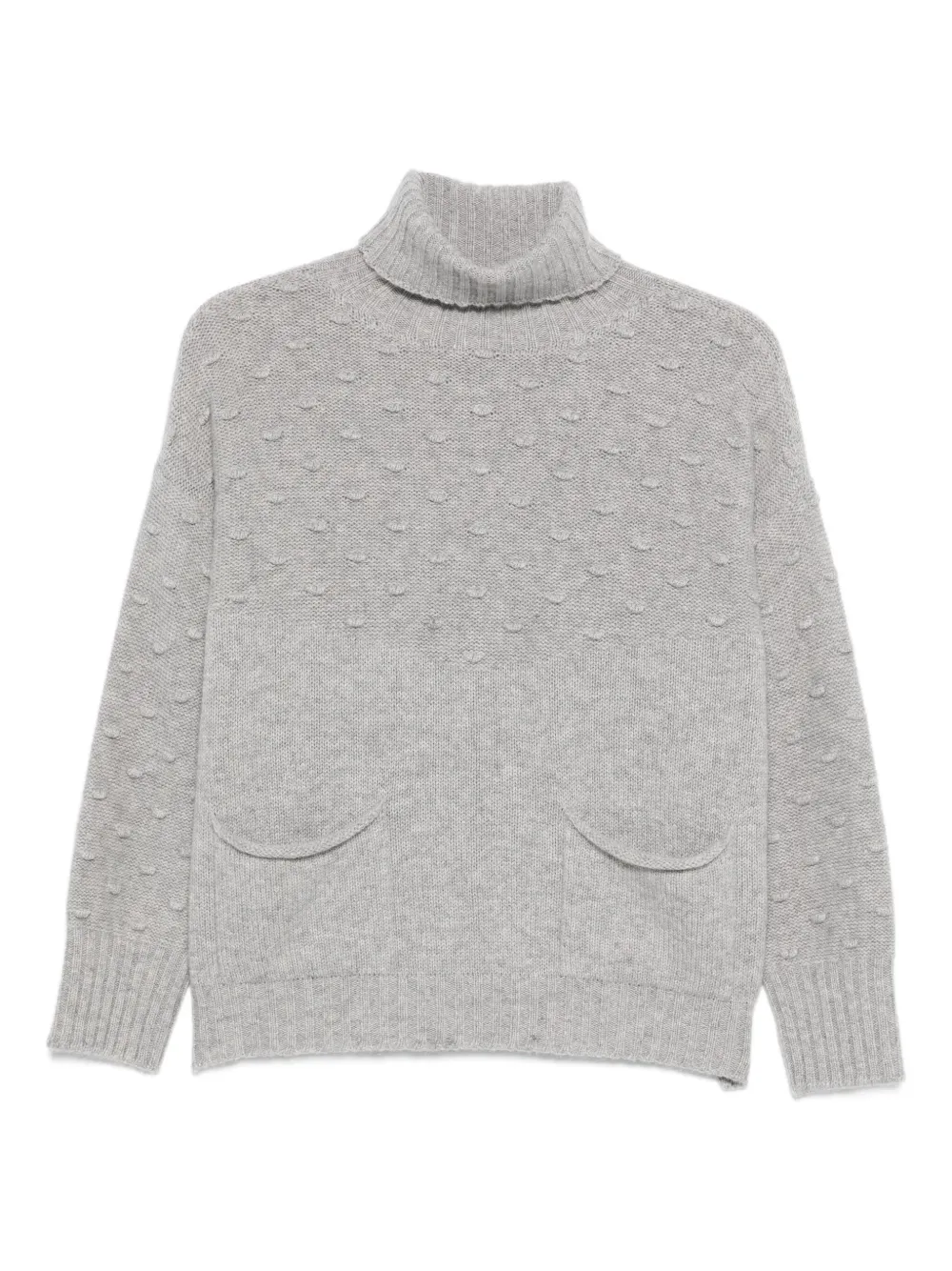 TABARONI CASHMERE roll-neck textured sweater | Grey | Image 1