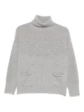 TABARONI CASHMERE roll-neck textured sweater - Grey