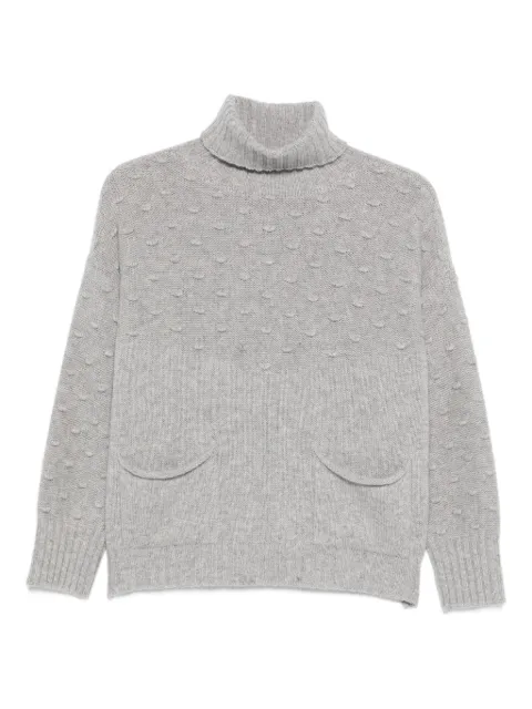 TABARONI CASHMERE roll-neck textured sweater 
