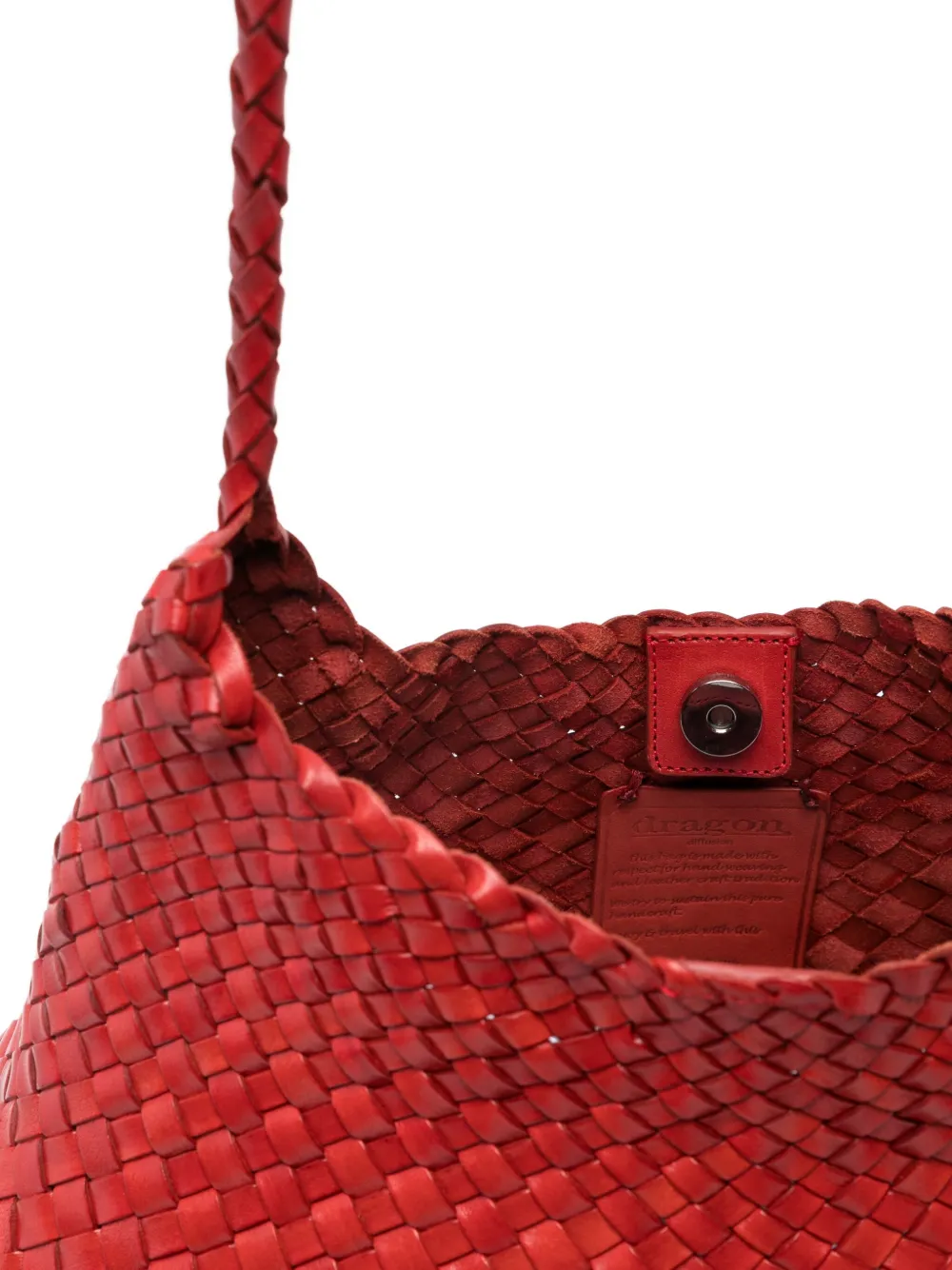 Dragon Diffusion Santa Rosa Braided Leather Shoulder Bag In Red