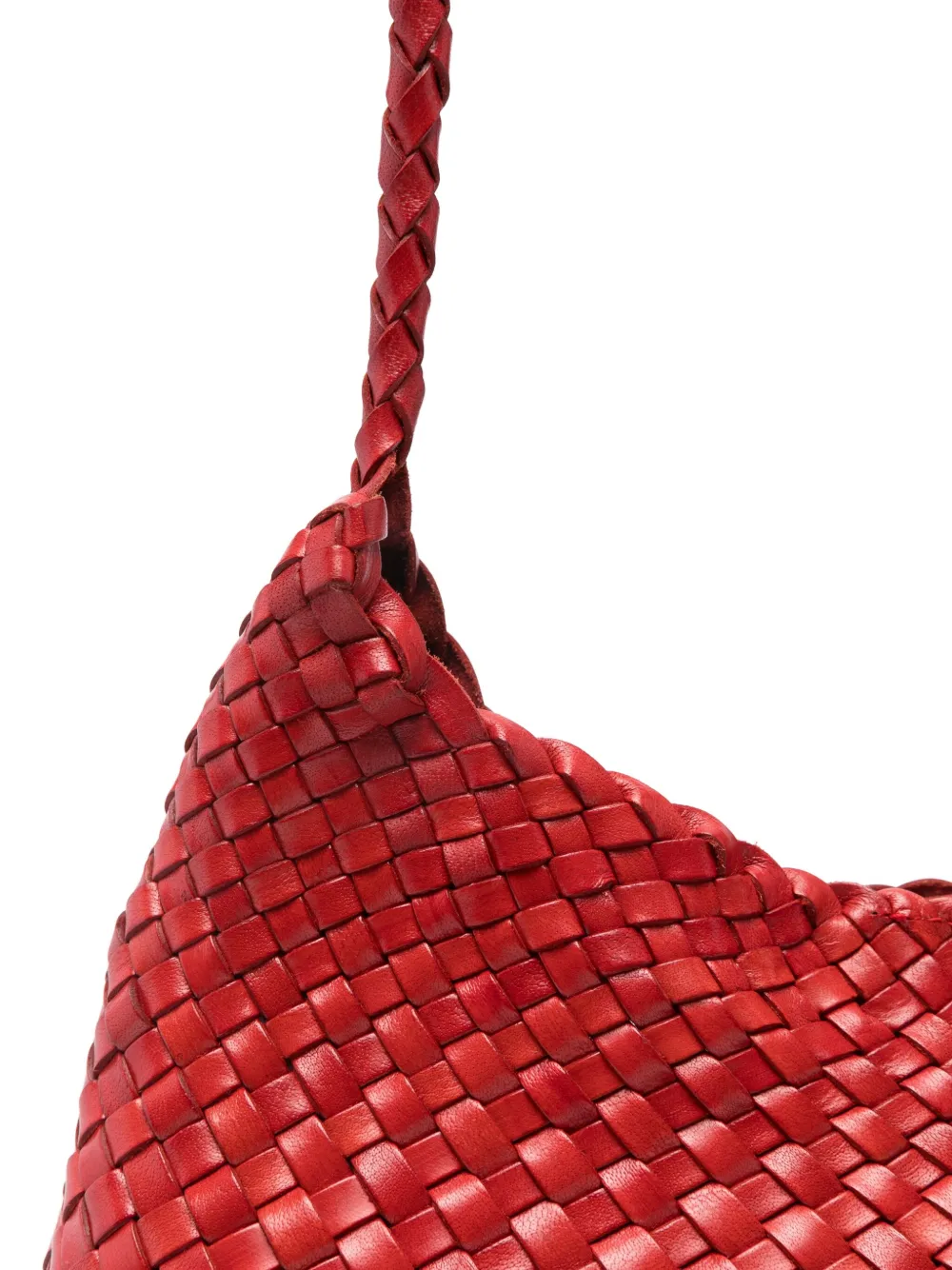 Dragon Diffusion Santa Rosa Braided Leather Shoulder Bag In Red