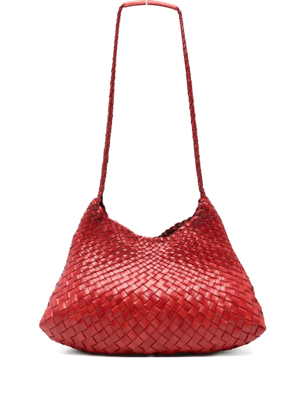 Dragon Diffusion Santa Rosa Braided Leather Shoulder Bag In Red