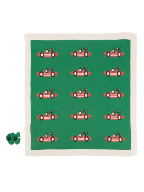 Bobo Choses racing-car knitted blanket