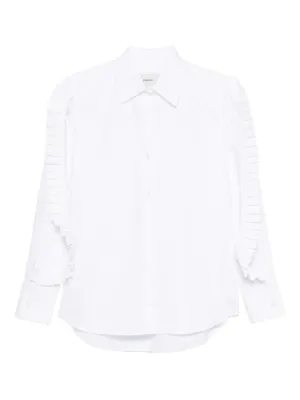 alexanderwang レディース 変形ロングシャツ Alexander Wang Exaggerated Split Front Shirt | White | FARFETCH