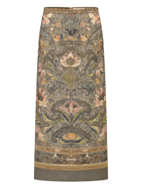 INTO THE EAST 花卉印花中长半身裙