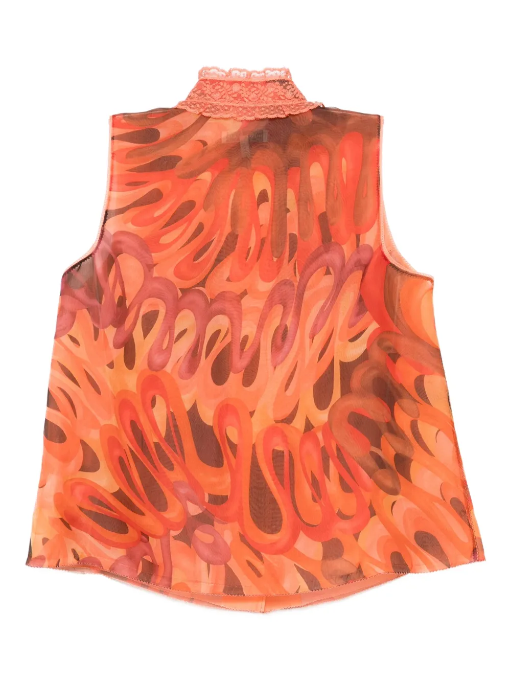 Shiatzy Chen Scape-of-curve Gilet In Orange