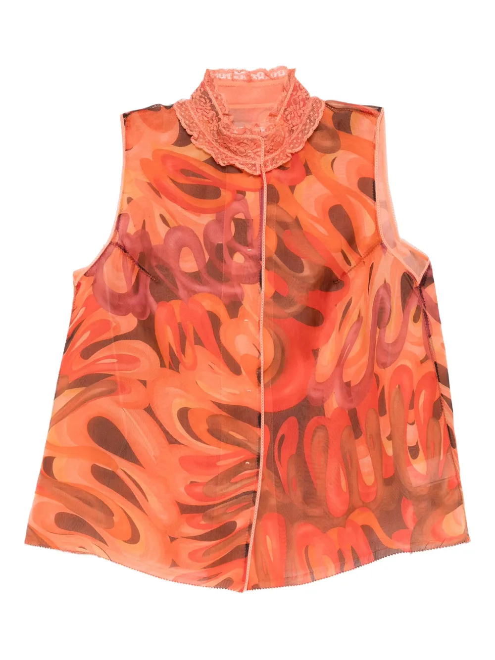 Shiatzy Chen Scape-of-curve Gilet In Orange
