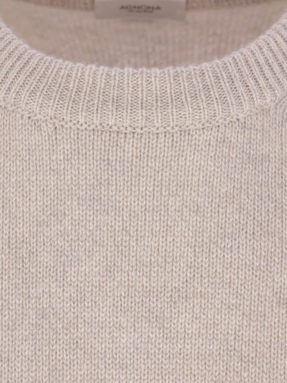 Agnona Crew-neck Ribbed-trim Sweater In Neutral