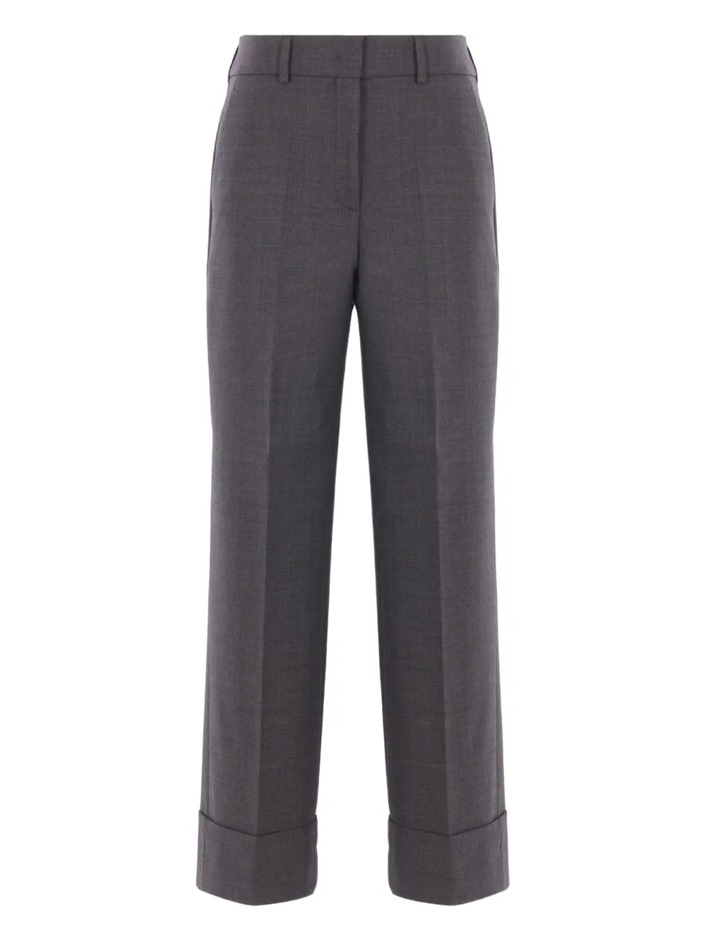 Incotex Cuffed Wool Trousers In Black