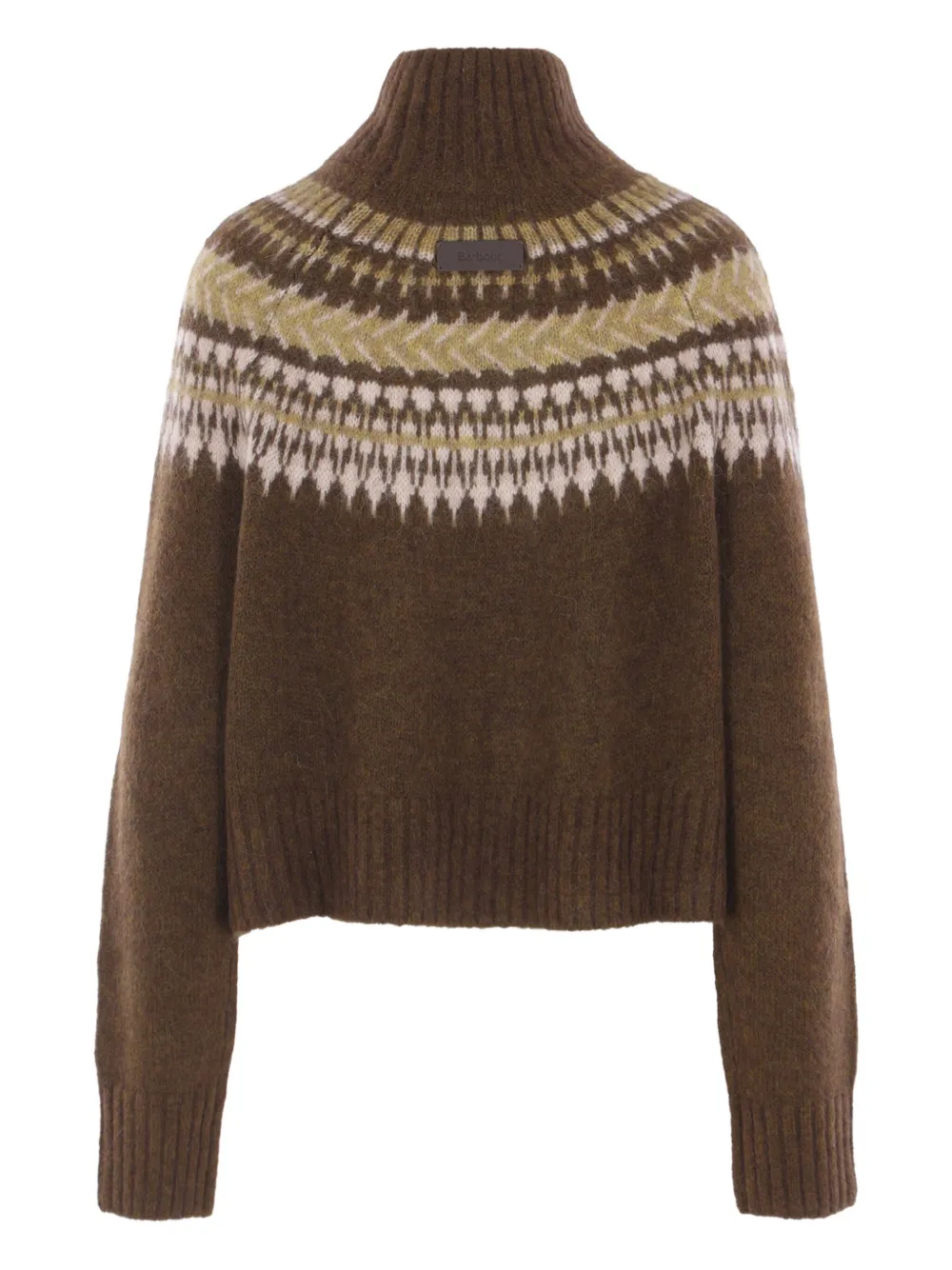 Barbour Lorrie Fair-isle Roll-neck Sweater In Brown