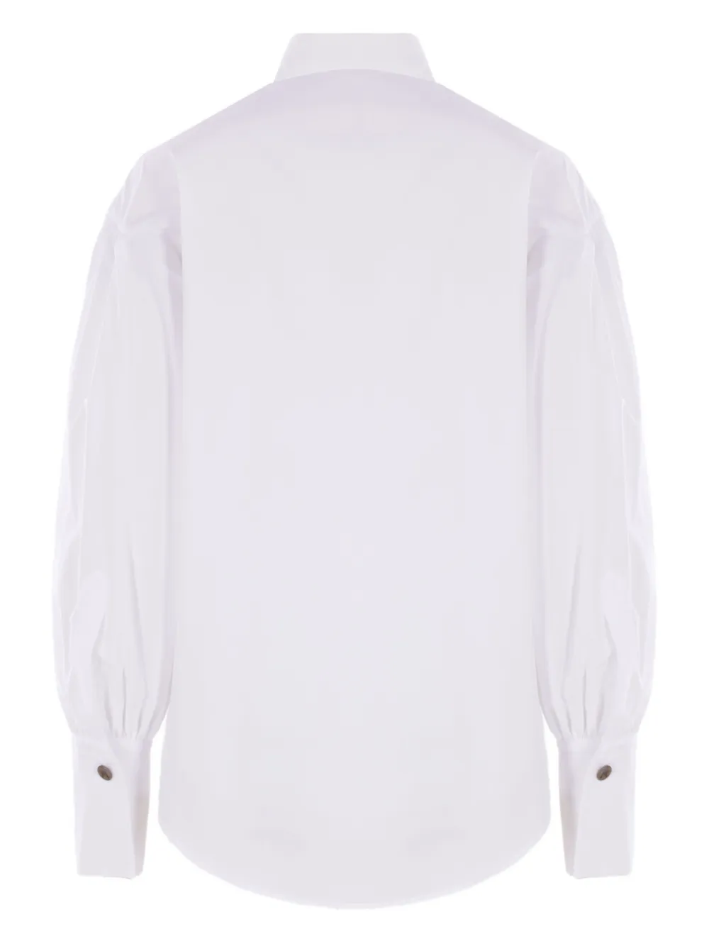 Phaeonia Blouse met pofmouwen en kraag - Wit
