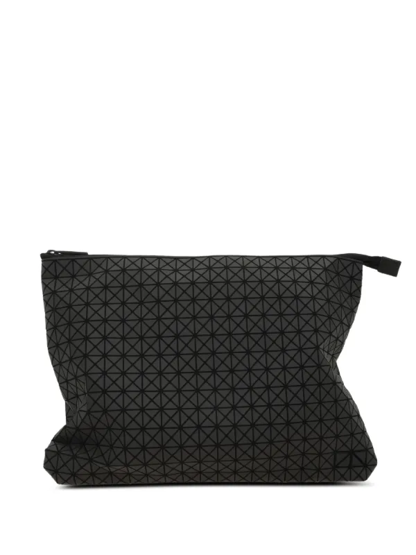 BAO BAO ISSEY MIYAKE ブラッククラッチバッグ Bao Bao Issey Miyake ジオメトリック ジップ クラッチバッグ