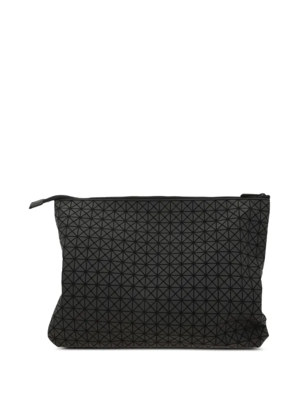 Bao Bao Issey Miyake geometric-print Zip Clutch Bag | Black | FARFETCH