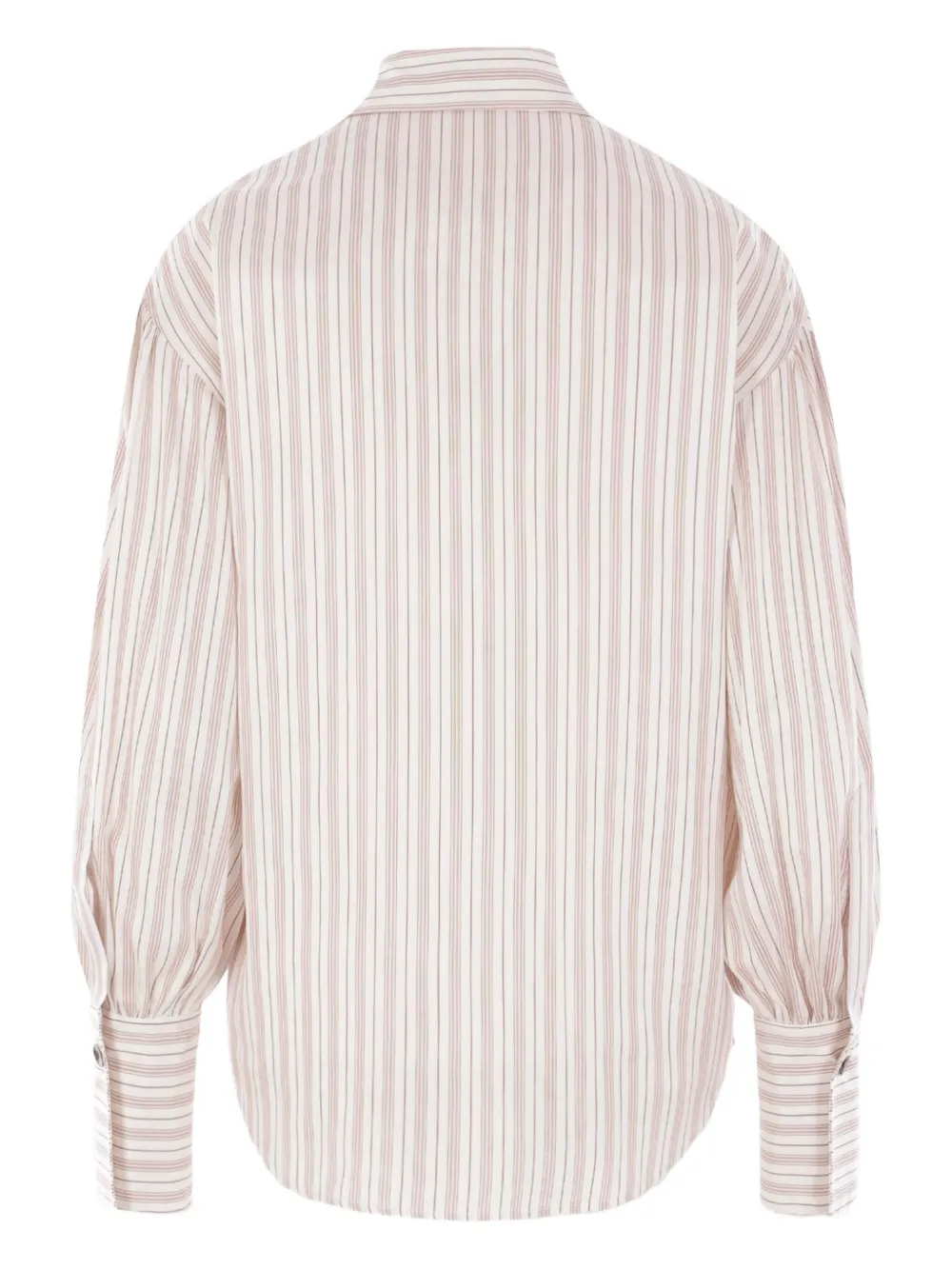 Phaeonia Heidi gestreepte blouse met pofmouwen - Wit