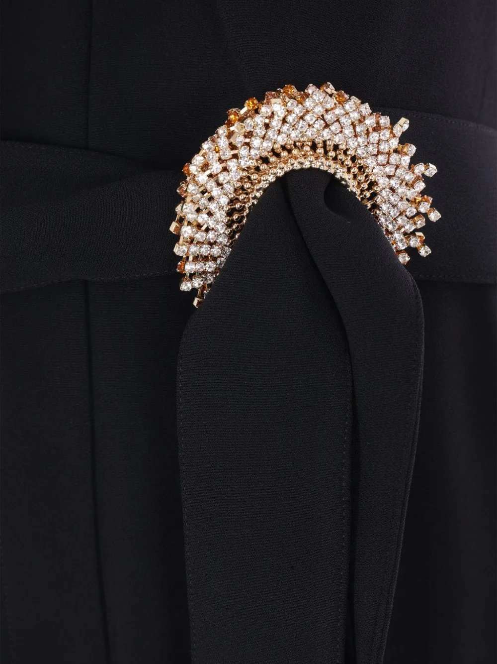 Elie Saab Jumpsuit met gedrapeerde rug en gesp Zwart