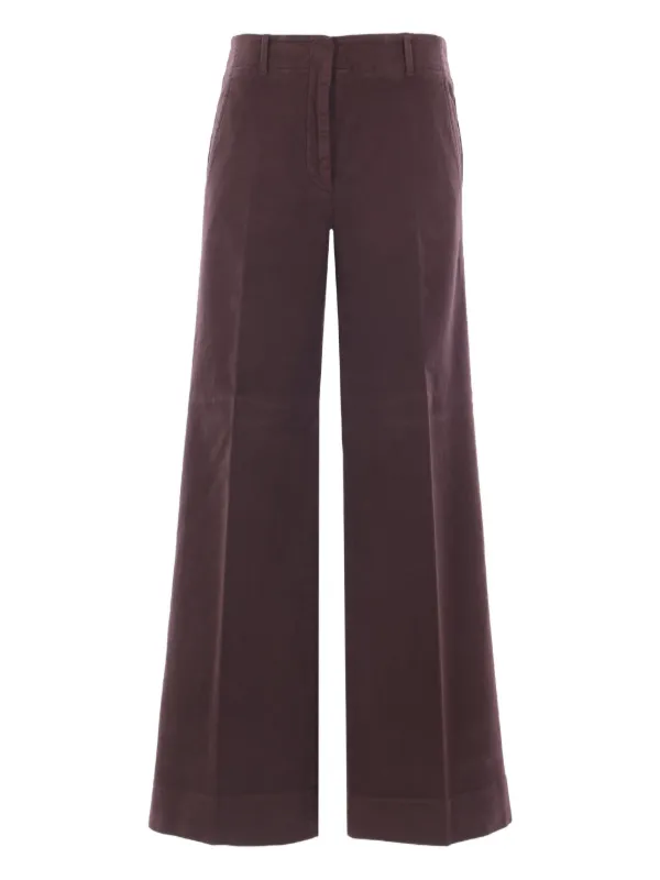 Incotex Ilya Wide-leg Trousers in Brown