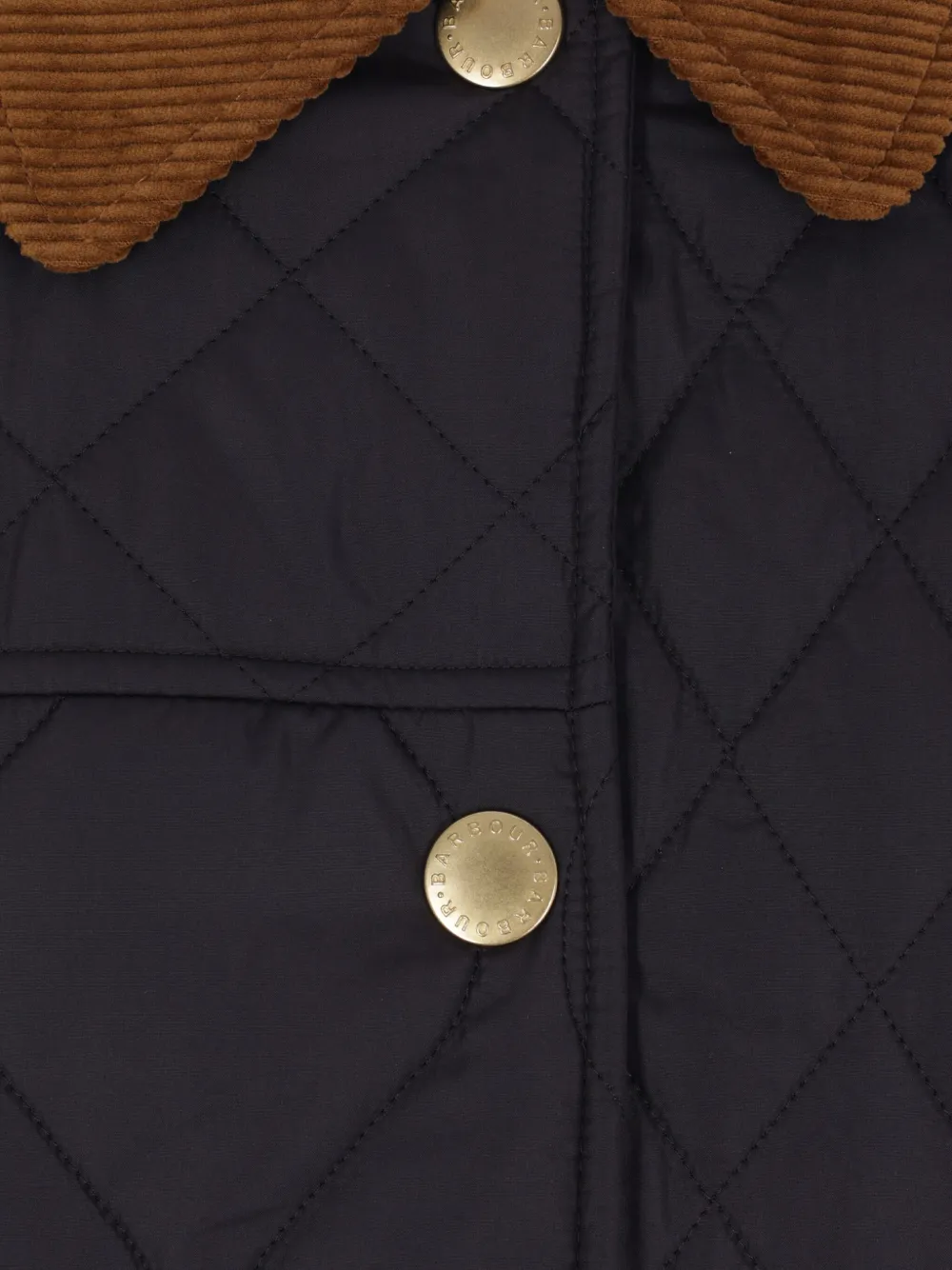 Barbour Quilted Corduroy-collar Jacket In Black