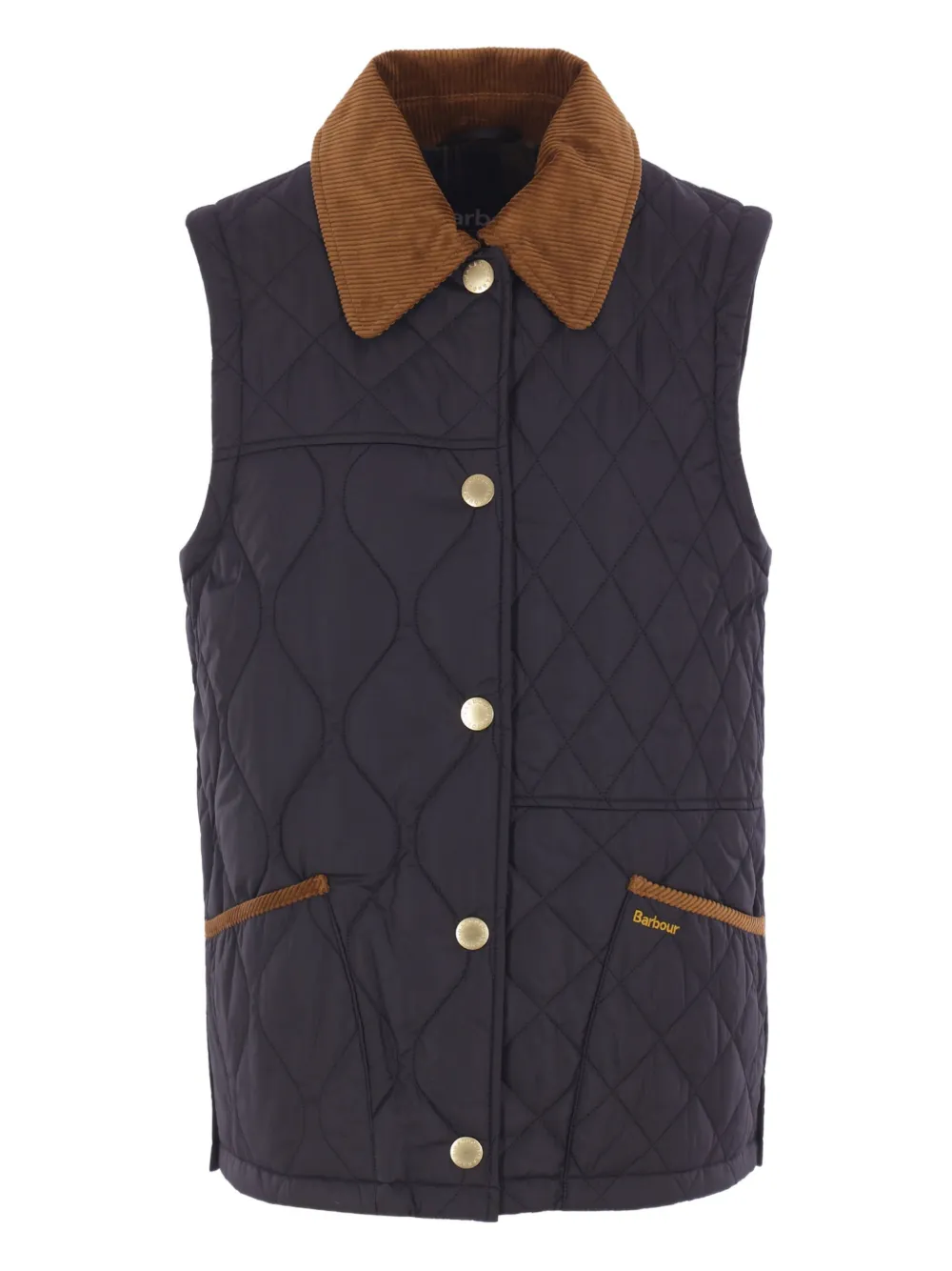 Barbour Quilted Corduroy-collar Jacket In Black