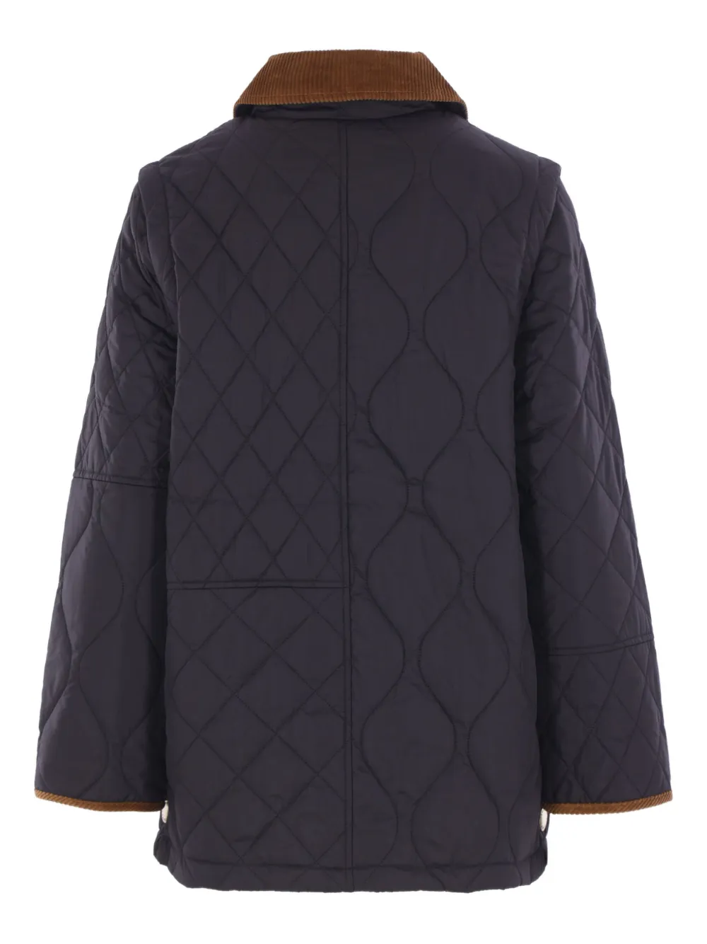 Barbour Quilted Corduroy-collar Jacket In Black