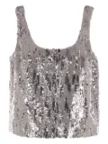 Elie Saab sequin scoop-neck top - Silver