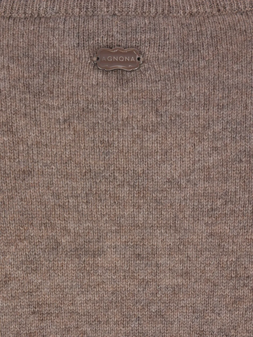 Agnona Crew-neck Ribbed-trim Sweater In Brown