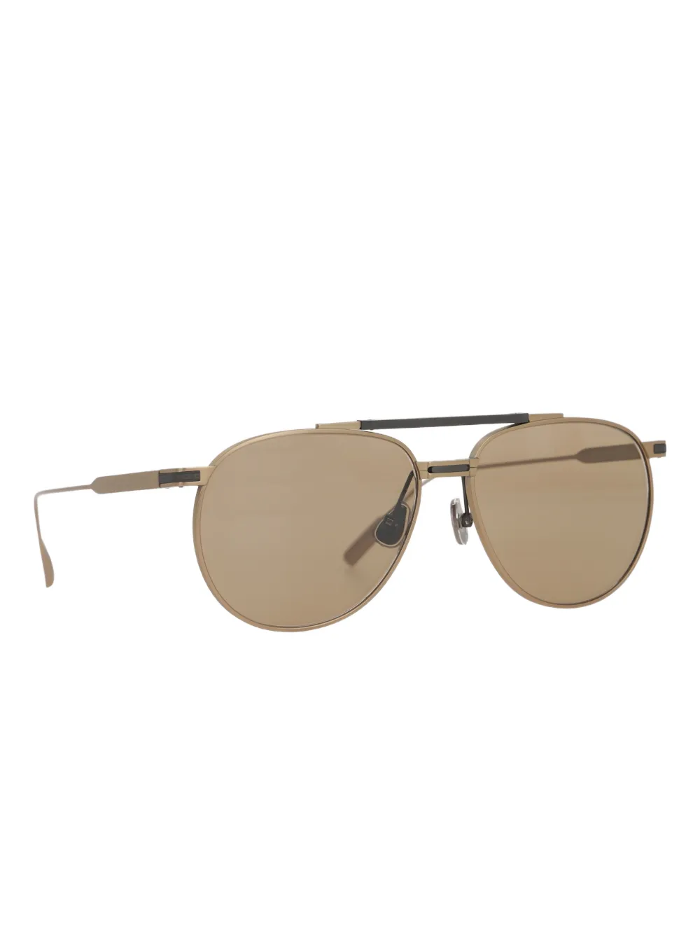Brunello Cucinelli round pilot sunglasses - Geel