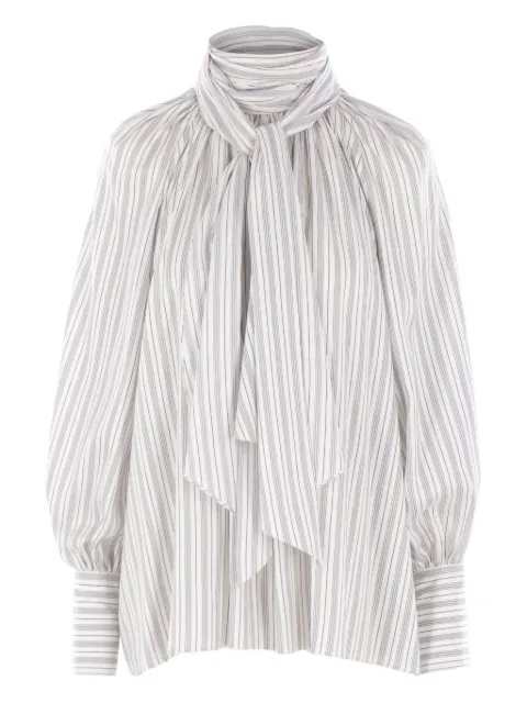 phaeonia scarf-collar puff-sleeve blouse