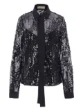 Elie Saab sequinned tulle shirt - Black