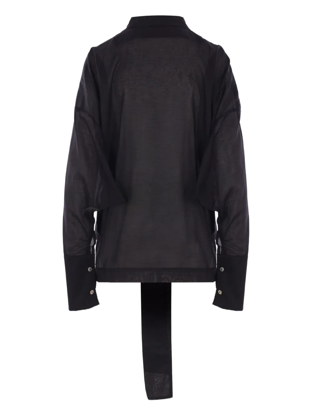 THELATEST attached-scarf buttoned shirt - Zwart