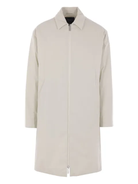 Laminar pointed-collar zip coat