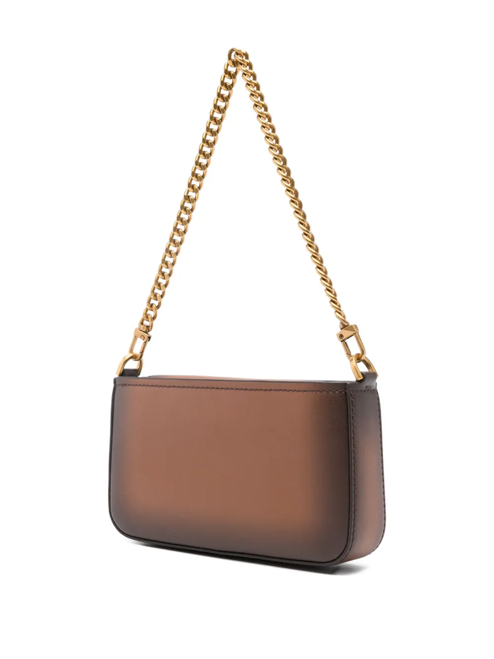 Michael Kors Bryant Small Burnished Leather Convertible Pochette In Brown