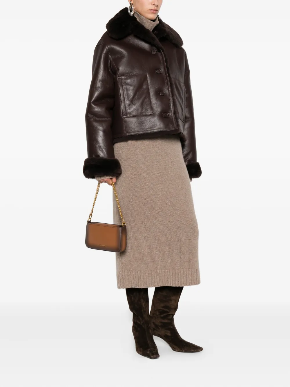 Michael Kors Bryant chain-strap leather satchel - Bruin