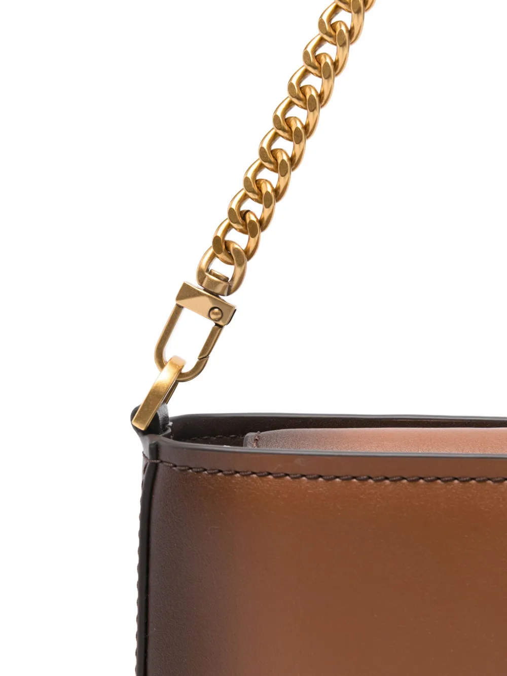 Michael Kors Bryant Small Burnished Leather Convertible Pochette In Brown