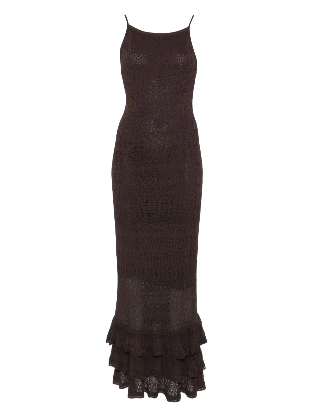 STAUD Bliss ruffled dress | Brown | Image 1