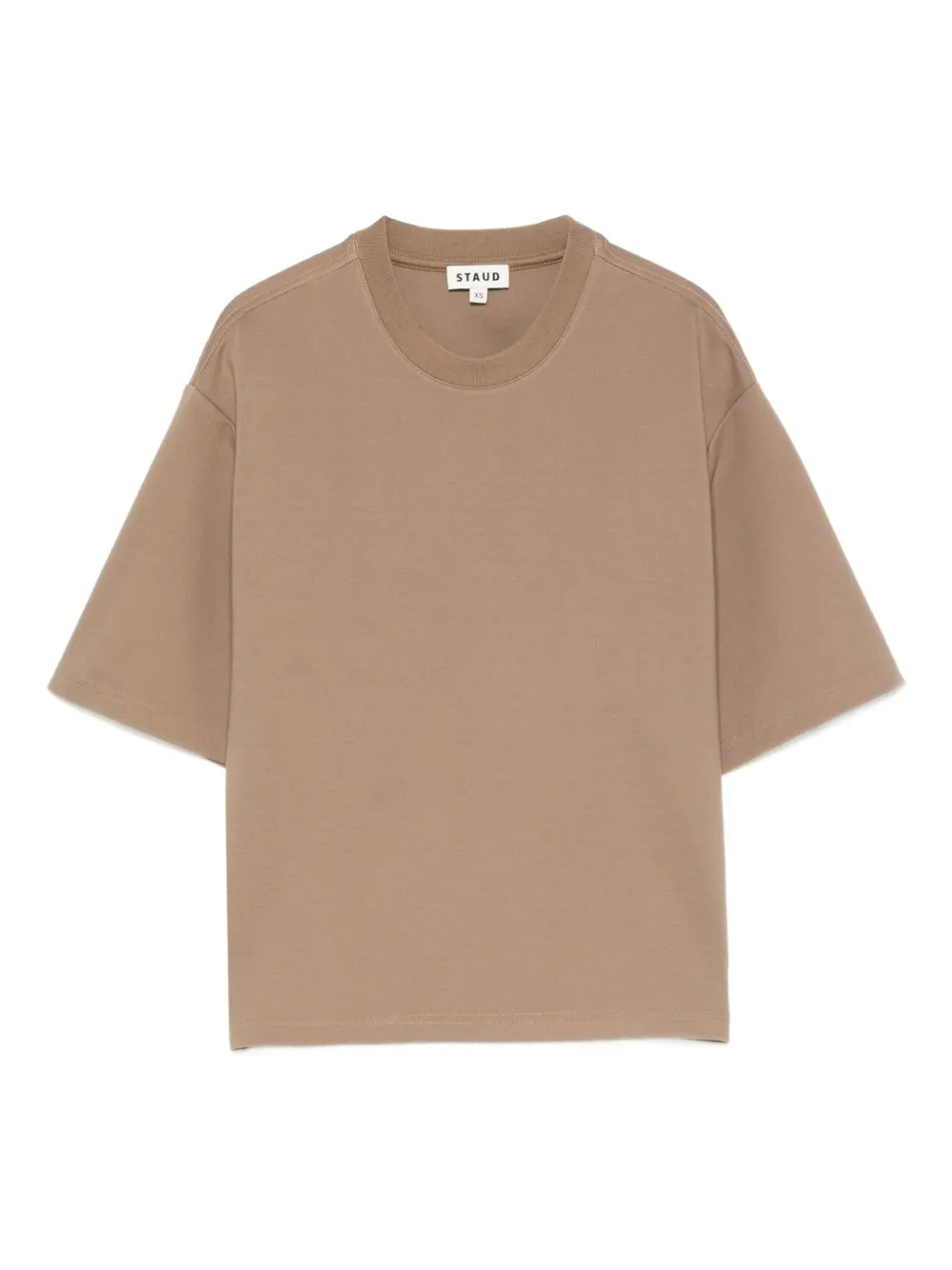 STAUD short-sleeve boxy T-shirt | Brown | Image 1