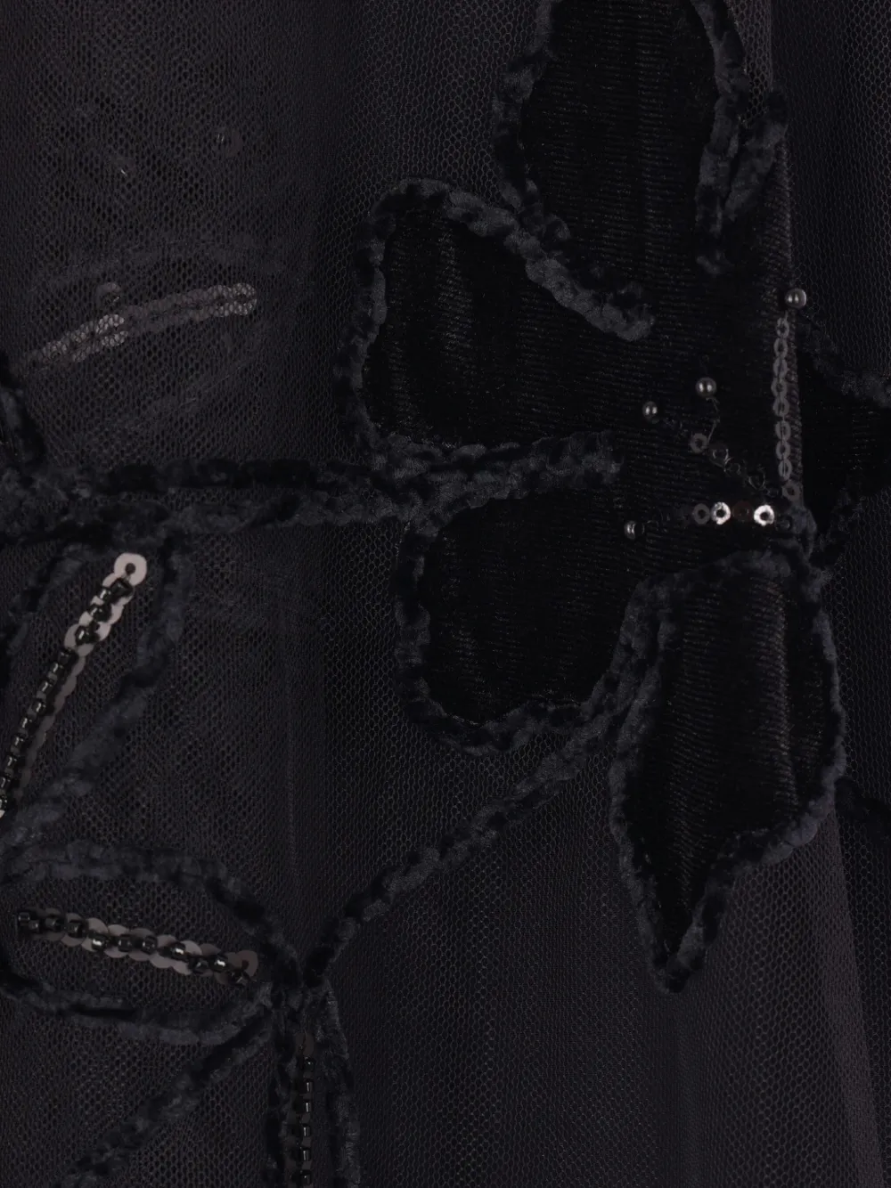 Elie Saab Off-the-shoulder Velvet Sequined Tulle Gown In Black