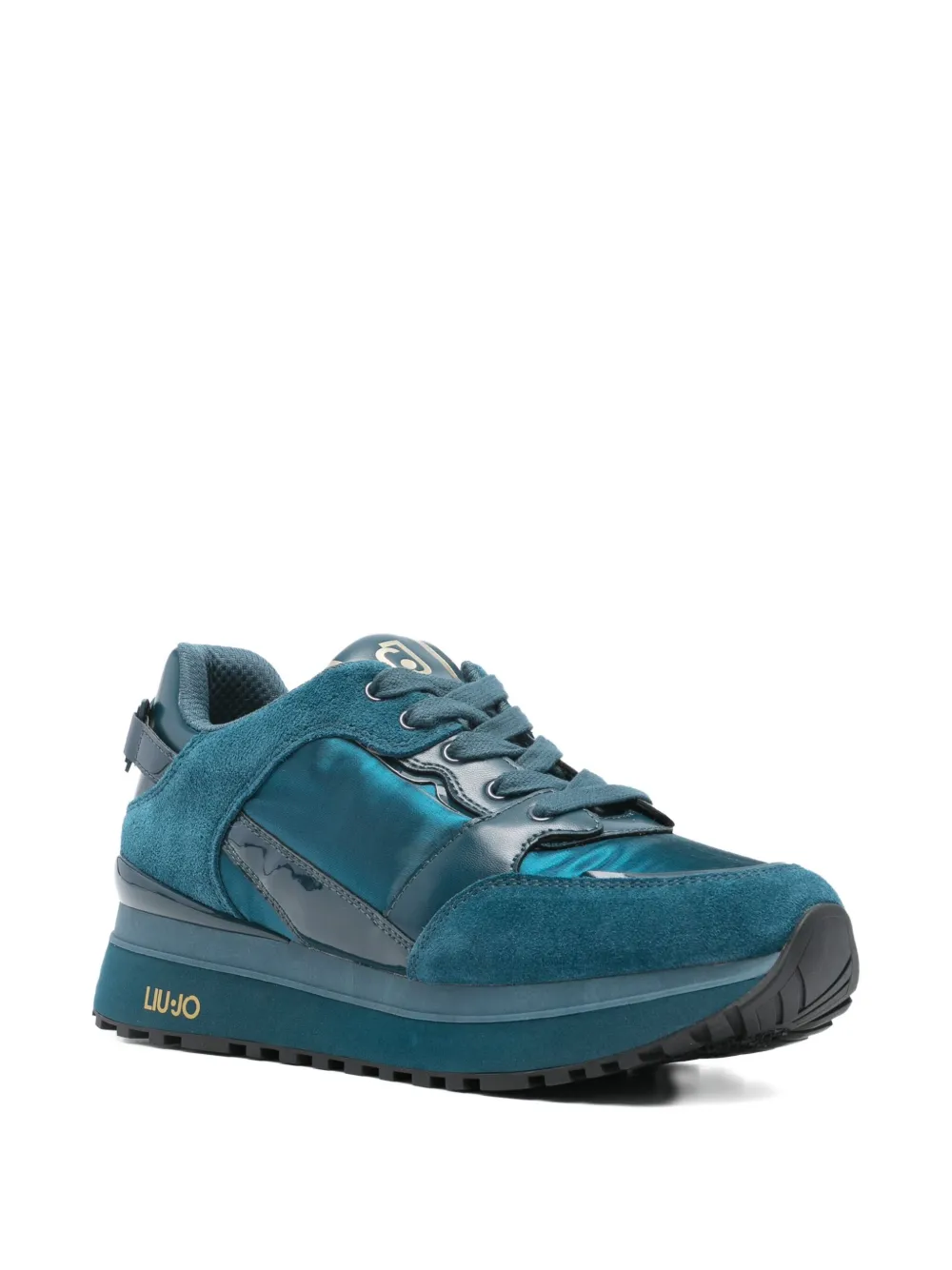 LIU JO leather panelled sneakers - Blauw