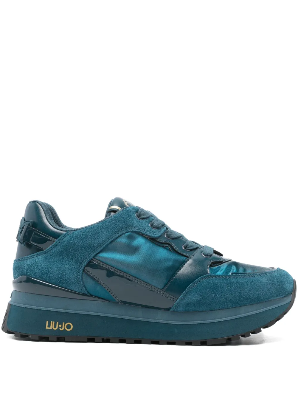 LIU JO leather panelled sneakers Blue