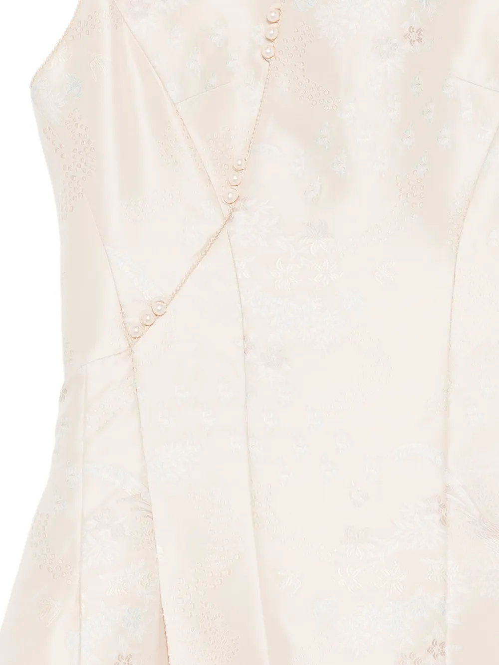Shiatzy Chen Scape-of-curve Jacquard Dress In Neutral
