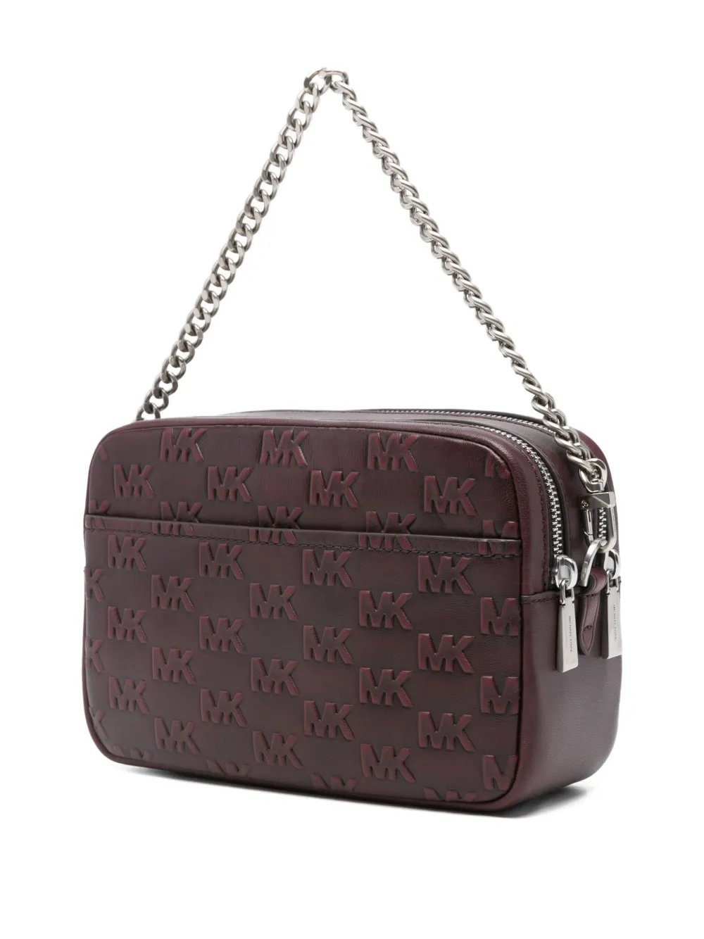 Michael Kors Logo-plaque Chain-strap Shoulder Bag In Burgundy